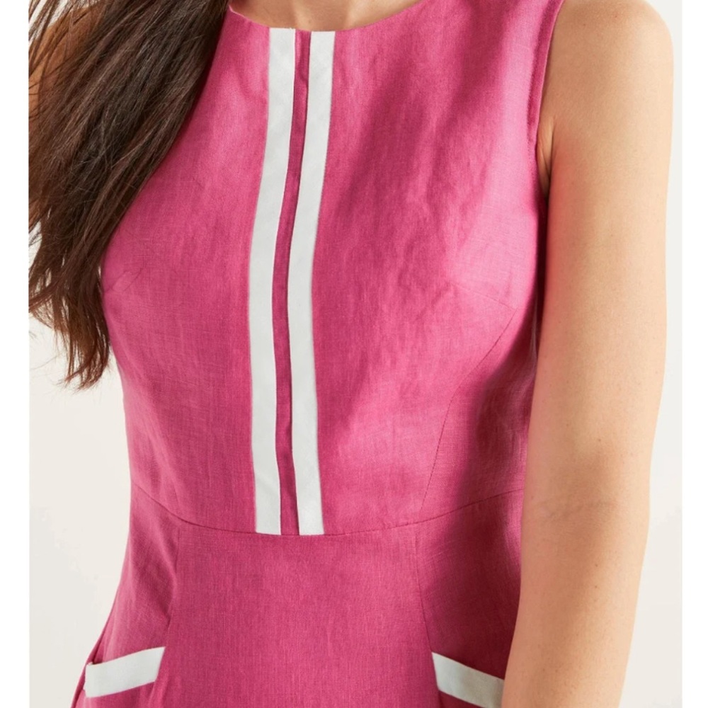 NWT Boden Cleonie Linen Shift Dress - Color: Bright Camellia - Size 6R
